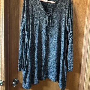 Maurices Charcoal V-Neck Tunic Top